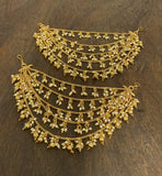 Geethika , Matt Gold Finish pearl beads  Adorned  5 Layered  Kan chain for women -SHAKI001KCB