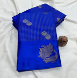Blue Pearl , Premium Blue Shade Chekered Soft silk Saree for women -DIA001BS