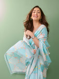Bollywood Celebrity Yami Gowtam Inspired Pastel Blue Shade Saree -SATYA001YG