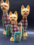 Set of 3 , Designer Cats Sculpture Bedside Decor for Homes-AKSH001CD