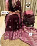 Bairavi , Banarasi Pure Green mango Pattu saree Allover Meena motifs Contrast pallu and blouse -TREND001MP