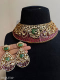 Avantika , Premium Antique Gold Finish Heavy Bridal Necklace Set for women -SANDY001HN