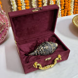 Beautiful Metal Finished Ganesh Shankh (Conch) showpiece -HH001SS
