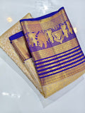 Aishwarya , Exclusive New Handloom Kanchipuram Pure Silk Long Bordered Full tissue Bridal Designer Saree-PDS001TK