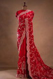Red beautiful Vichitra Fabric Saree -SLC001RS