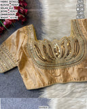 Golden Lotus , Fully stitched Lotus Design Saree Blouse in Black shade -GARI001GS