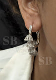 Sentora , Bali with stylish jumka in front side in platinum finish-SANDY001BPJ