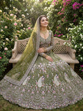 BD Launching Mehendi Green 4 meter flared Coding Sequins Work Lehenga-TANVI001ML