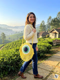 Yellow Love , Handmade Crochet Sling Bag for women -FOF001YS
