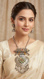 Vanika , Designer Oxidized Silver Finish Necklace Set for women -MUSKAN001OSB