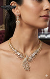 Bhuvana , Antique Gold Finish Pink stone studded Necklace Set for women -LUCKY001WS