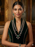 Salala , Victorian Finish Long Layered Necklace Set for women -SIP001LL