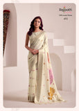 Cream  Shade  Soft Linen Saree with Big Jaquard  Pallu for women -MADHU001CS
