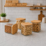 Set of 4 pc Square shaped  Premium Glass storage containers set -CP001SCS