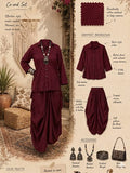 Coffee Brown Shade Summer Trendy Pure Cotton 2 piece Dress for women -FOF001PSDCB