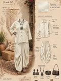 White Shade Summer Trendy Pure Cotton  2 piece Dress for women -FOF001PSDW