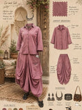 Onion Pink Shade Summer Trendy Pure Cotton 2 piece Dress for women -FOF001PSD