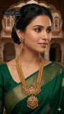 Sunena , elegant Antique Gold Finish Kemp Long Necklace Set for women -LUCKY001LNSA