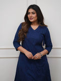 Deep Blue Festival  season Special  most comfortable and beautiful Cotton Angrakha Kurti pants-FASH001KSA