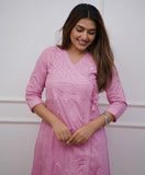 Light Pink Festival season Special  most comfortable and beautiful Cotton Angrakha Kurti pants-FASH001KSC