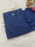 Blue  shade  Festival season Special  beautiful Cotton Angrakha Kurti pants-FASH001KSG