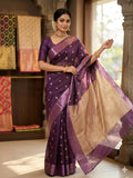 Suman , Pattu silk resam border ek nal motif saree for women -CHANDERI001PS