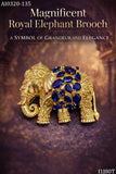 Gold Finish Magnificent Royal Elephant Brooch for Men -SIP001RE