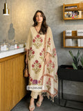 Premium cotton mughal boota kurta with slight sequin highlights on neckline -GARI001CSA