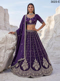 Cadbury Violet Twilight Bloom Intricate Handwork Designed Scalloped Lehenga Choli with Dupatta - SSS001CV