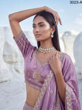 Onion Pink Twilight Bloom Intricate Handwork Designed Scalloped Lehenga Choli with Dupatta - SSS001OP