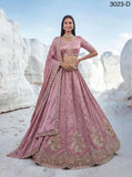 Plush Pink Twilight Bloom Intricate Handwork Designed Scalloped Lehenga Choli with Dupatta - SSS001BP