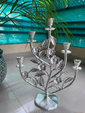 Tree of Joy , Beautiful 5 Candle Holder in Silver Finish for Decorating Your Spaces -BRIJ001CH