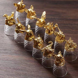 Twelve Zodiac , Liquor Wine Shot Glass Set in Gold Finish -PAL001ZG