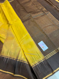 Sharmila , Yellow and Black color combination Pure kanjivaram silk saree for women -SACHI001YB