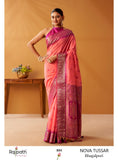 Pink Shade Modal Fancy Cotton Saree with Pochampalli Borders and Pallu -OEK001P
