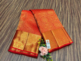 Kashvi , Red Bridal Kanjeevaram Brocade Silk Saree for women -SACH001RS