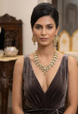 Anagha , elegant Gold Finish Kundan Necklace Set for women - LUCKY001KN