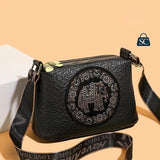 Black Elephant Design Sling Bag for women -SC001SBBL