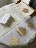 Onam 2026 Special ,Golden Hibiscus Design in Muga Silk Salwar suit material -RIA001SS