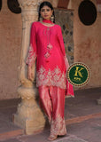 KPS present ,&nbsp;Natural crepe base shirt fabric  Handwork embroidered salwar suit material -SPARK001SS
