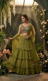 Mehandi Green Designer Fully Stitched Lehenga Set for women -GARI001LS