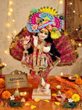 Marble Look (ISKCON) Krishna Statue with Poshak ( 18 inch ) - HRH001LK