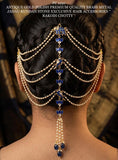 Kalyani , Premium Antique Gold Polish Jadau Kundan Hair Accessory / Rakodi Choty for women -SHAKI001RCA
