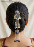 Suchitra , Premium Antique Gold Polish Jadau Kundan Hair Accessory / Rakodi Choty for women -SHAKI001RCC