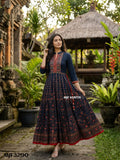 Sanwarya , Premium Heavy Muslin Gown with beautiful block print all over-SANWA001GK