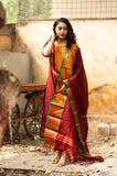 Vibrant Chettinad pattu cotton suit set in golden and maroon , with traditional Zari borders and a classic woven dupatta-GARI001CRKS