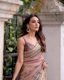 Suhana , Premium designer Beautiful Sequins and Dori Embroidery work with Fancy lace border Saree-SLC001FLB