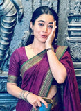 Rashmika Mandana inspired Diamond Narayan Peth Pure Cotton Saree for women -SRI001NPS