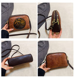 Brown Designer Sling bag with 2 zip compartments for women -SC001SBA