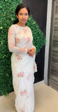 New White Tebi silk designer handwork party wear saree for women -SATYA001WS